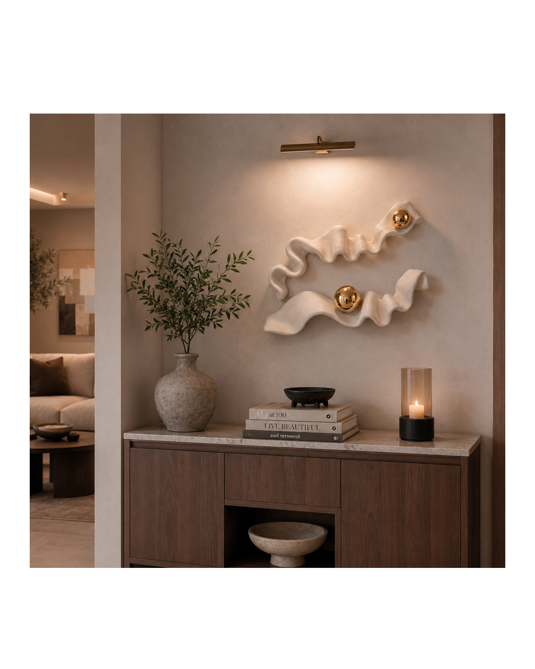 DUBOIS QUARTZ RESIN RIBBON WALL DECOR s/2