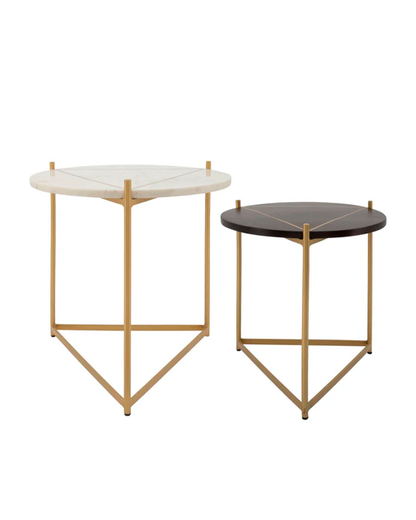 GEOMETRIC COFFEE TABLE, BLACK & WHITE MARBLE / -50%
