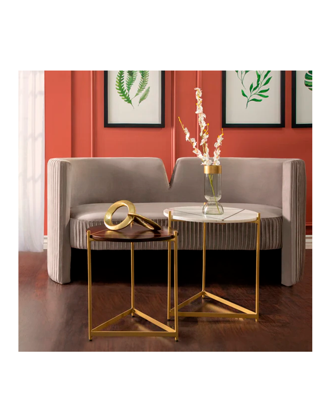 GEOMETRIC COFFEE TABLE, BLACK & WHITE MARBLE / -50%