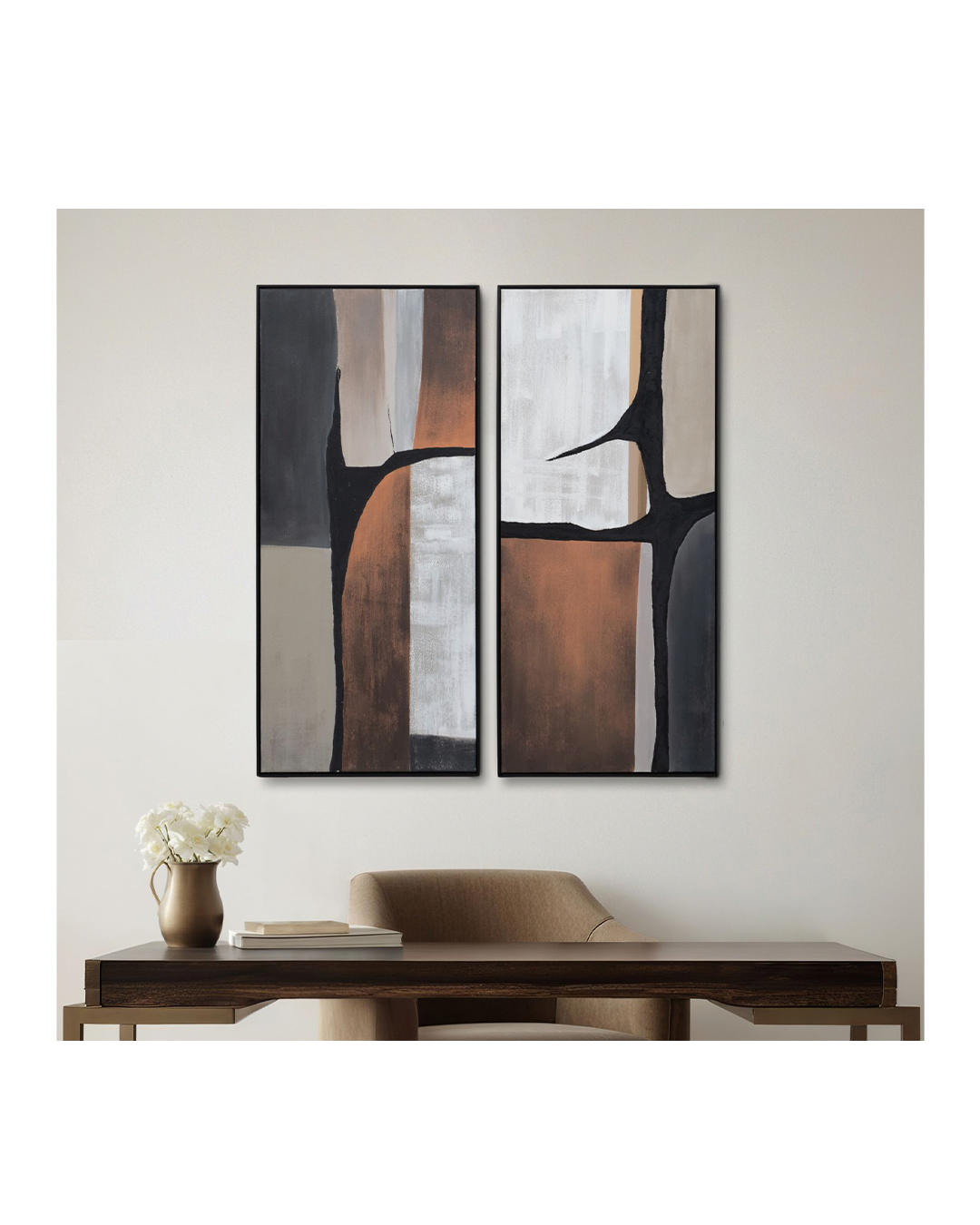 LINUS HANDPAINTED WALL ART S/2