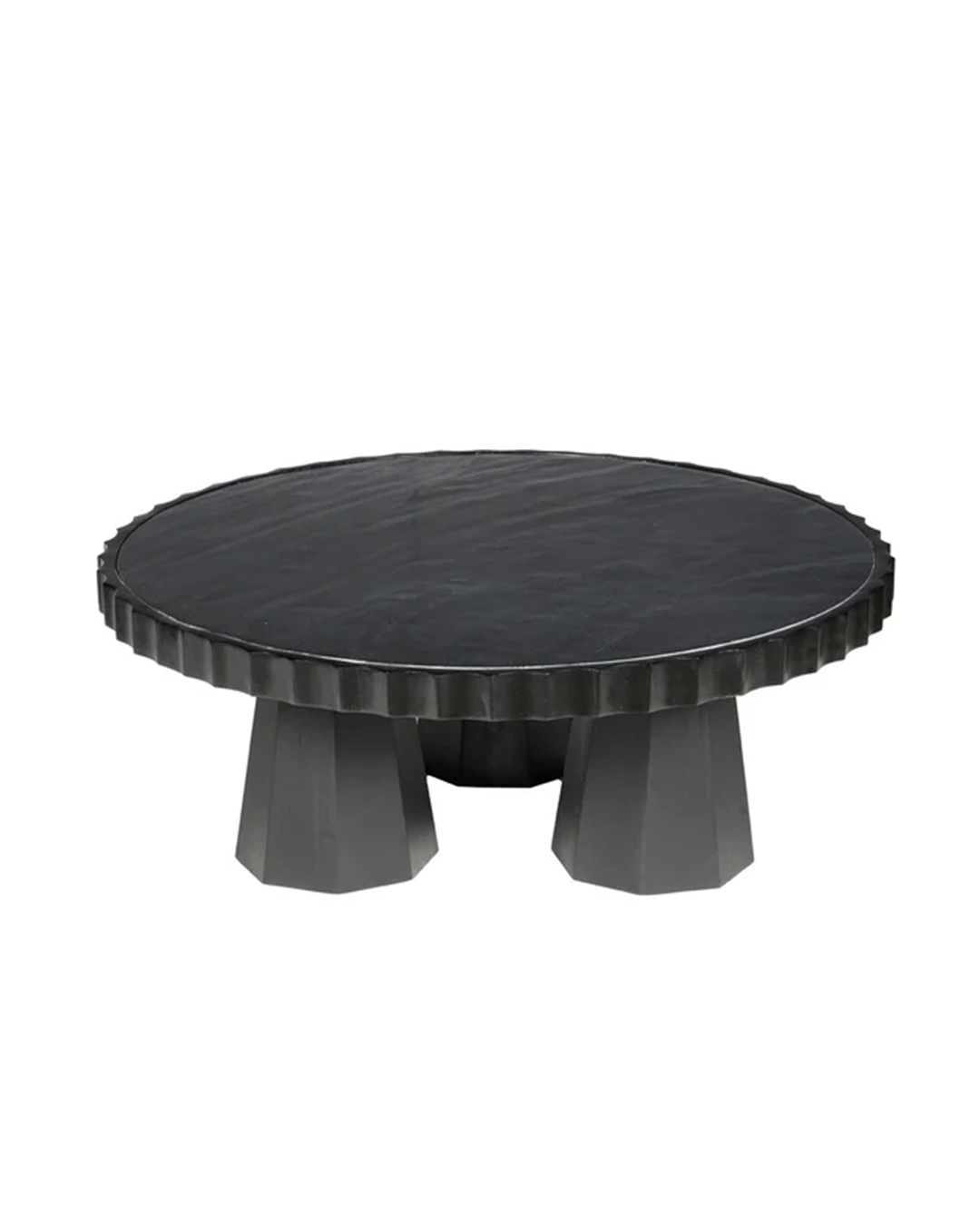LZIA METALLIC MARBLE AND WOOD COFFEE TABLE