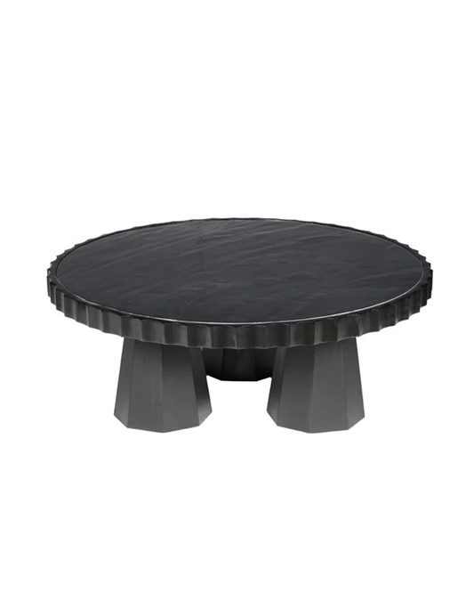 LZIA METALLIC MARBLE AND WOOD COFFEE TABLE