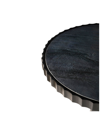 LZIA METALLIC MARBLE AND WOOD COFFEE TABLE