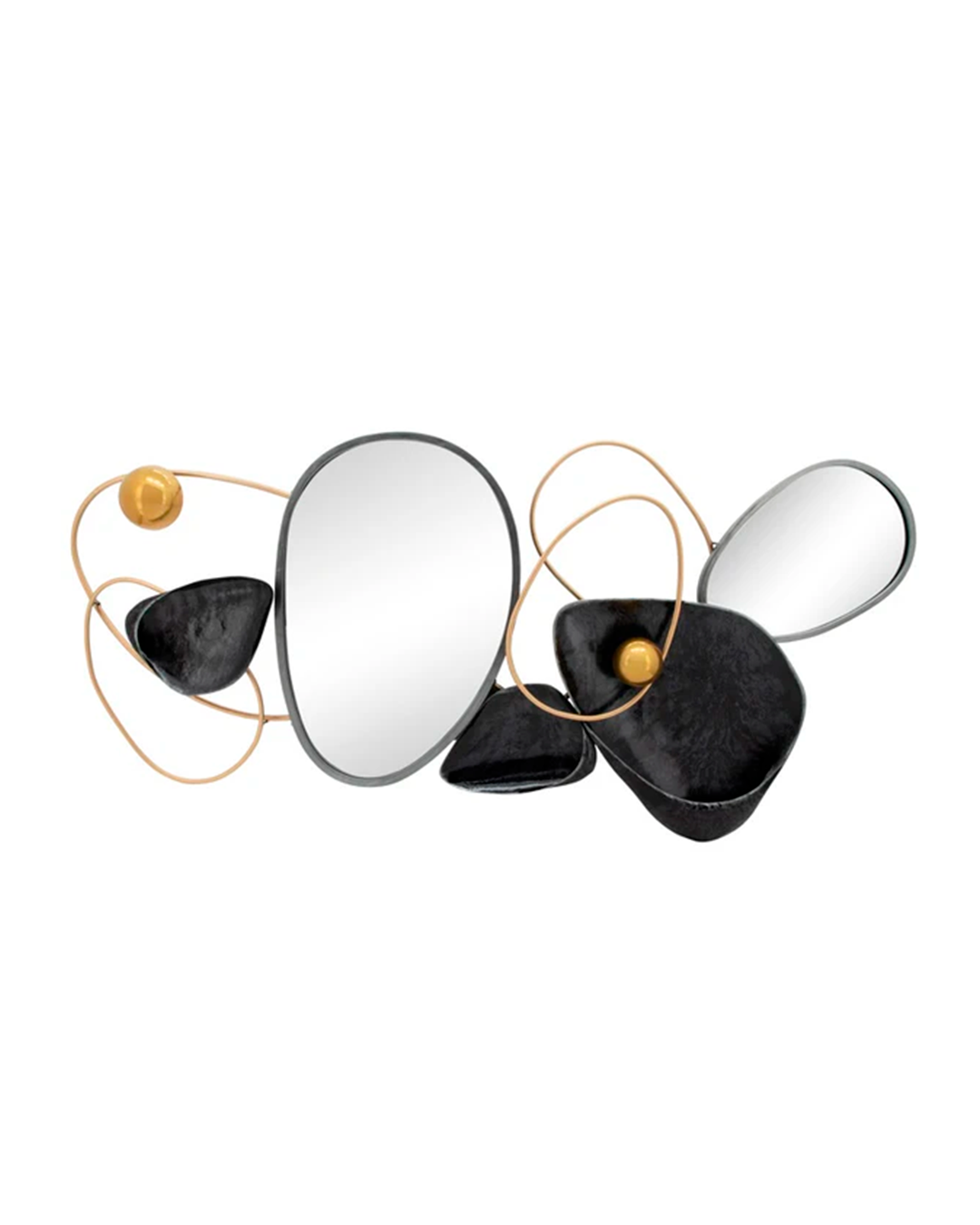 METAL 53" ABSTRACT WALL W/ MIRROR ACC / -50%
