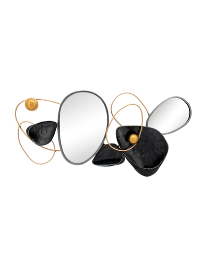 METAL 53" ABSTRACT WALL W/ MIRROR ACC / -50%