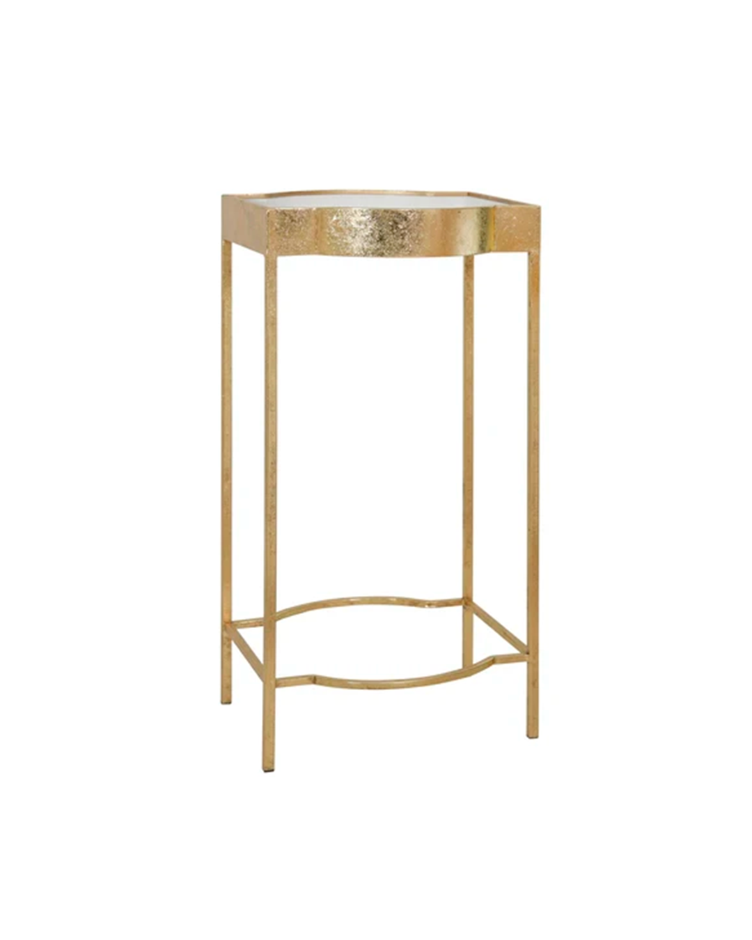 S/2 METAL ACCENT TABLES, GOLD/WHITE