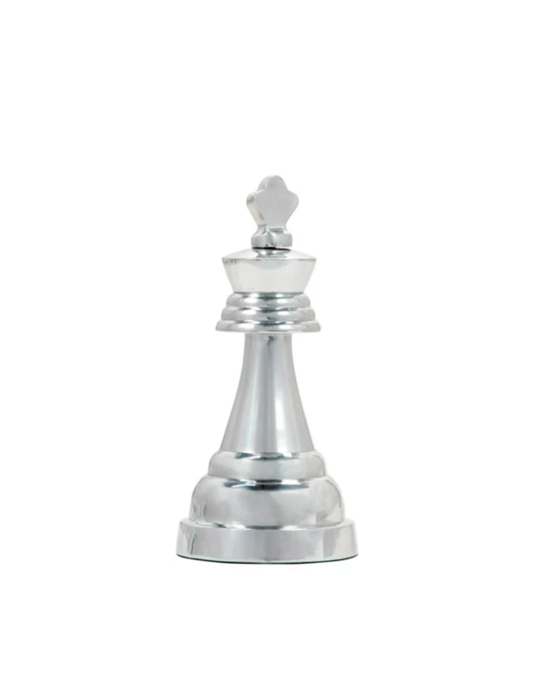 9"H METAL KING CHESS PIECE, SILVER / -50%