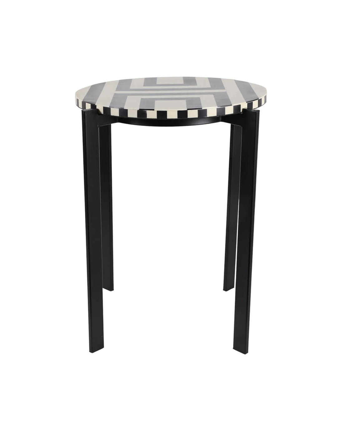 PLATTED BLK AND WHITE ACCENT TABLE