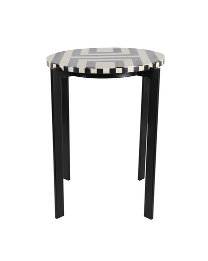 PLATTED BLK AND WHITE ACCENT TABLE