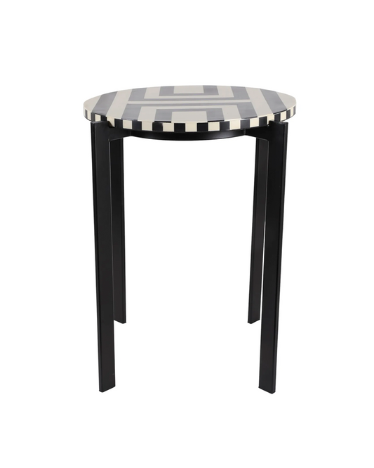 PLATTED BLK AND WHITE ACCENT TABLE