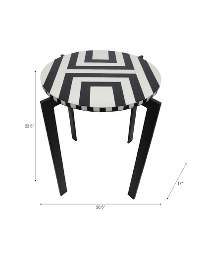 PLATTED BLK AND WHITE ACCENT TABLE