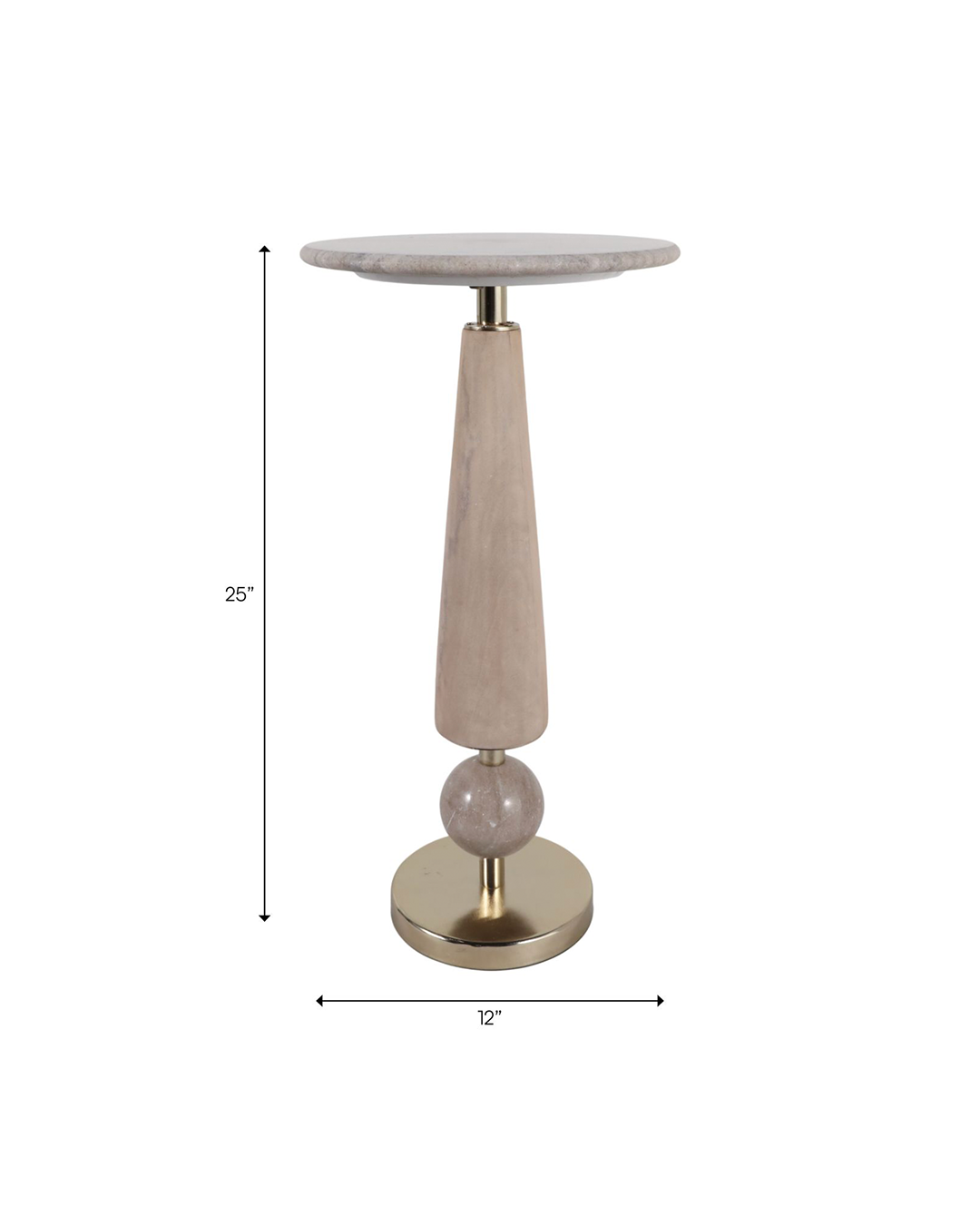 REECE WOOD AND MARBLE ACCENT TABLE