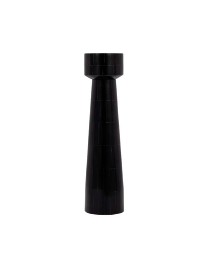 RESIN PILLAR CANDLEHOLDER BLACK