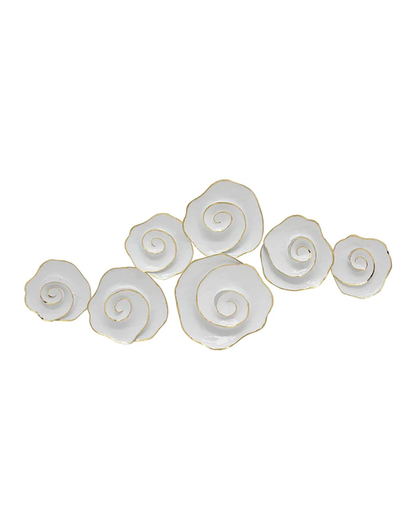 METAL 44" ROSE WALL DECOR, WHITE WB / -30%