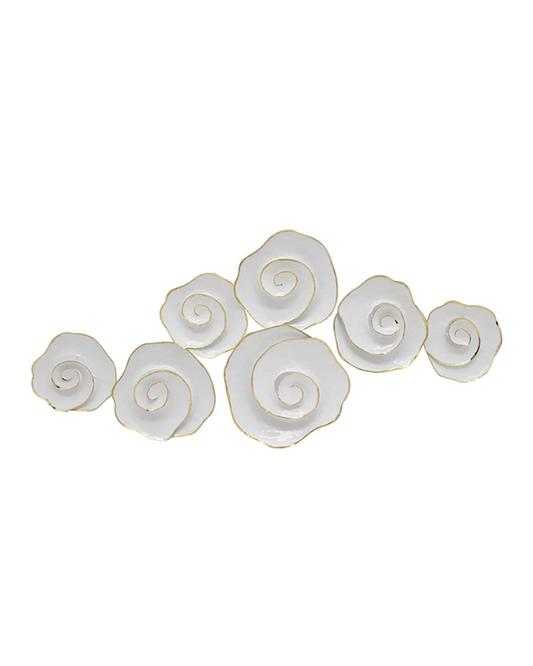 METAL 44" ROSE WALL DECOR, WHITE WB / -30%