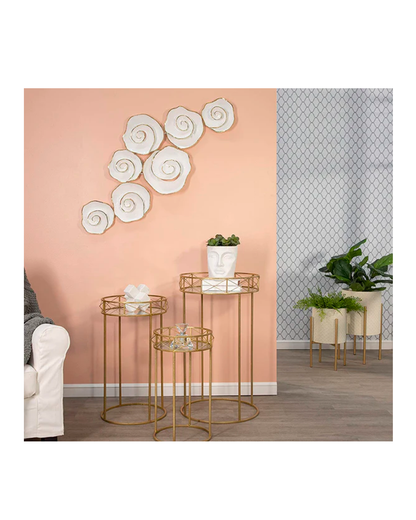 METAL 44" ROSE WALL DECOR, WHITE WB / -30%