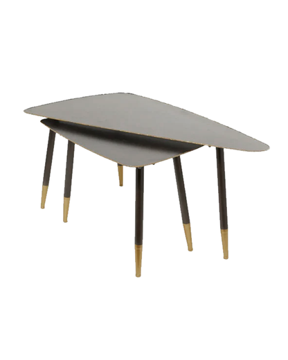 BLACK METAL MODERN ACCENT TABLE S/2  / -50%