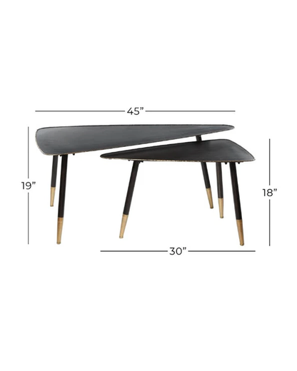 BLACK METAL MODERN ACCENT TABLE S/2  / -50%