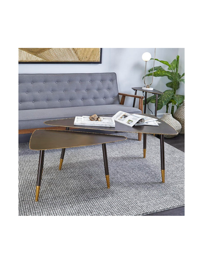 BLACK METAL MODERN ACCENT TABLE S/2  / -50%