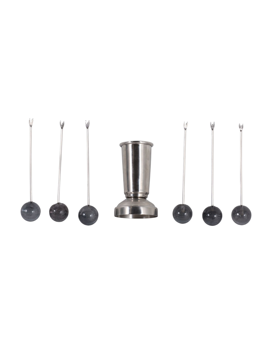 SHREVE BLACK LUSTER GLASS PICK S/6