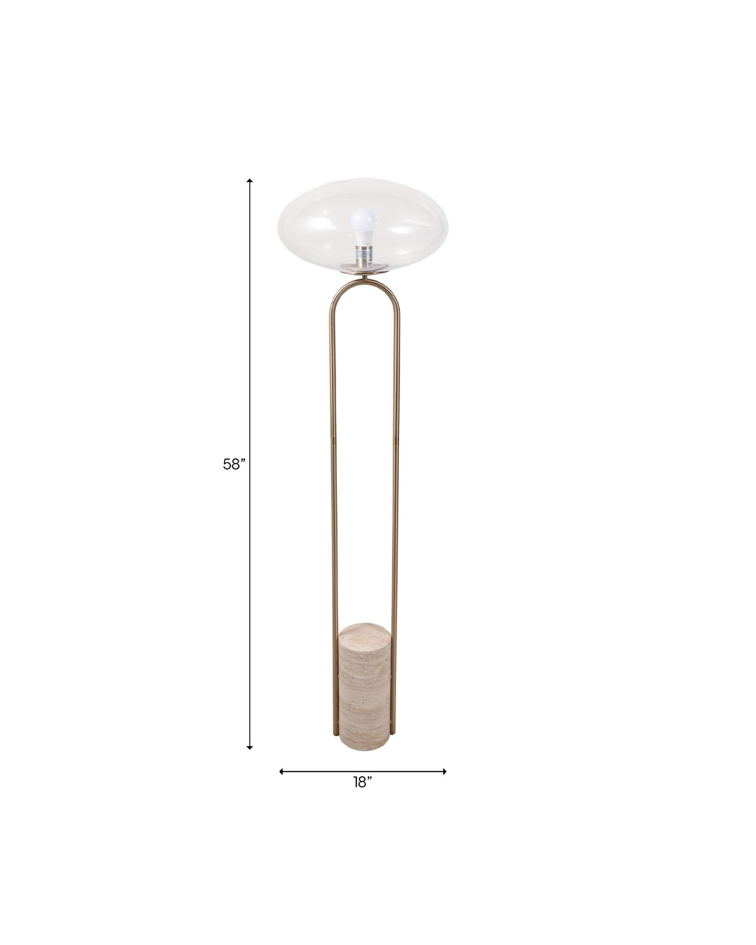 SINCLAIR TRAVERTINE BASE FLOOR LAMP