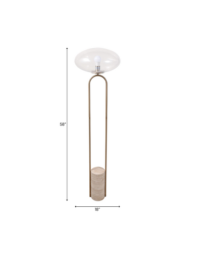 SINCLAIR TRAVERTINE BASE FLOOR LAMP