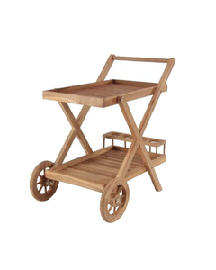 TEAK ROLLING BAR CART