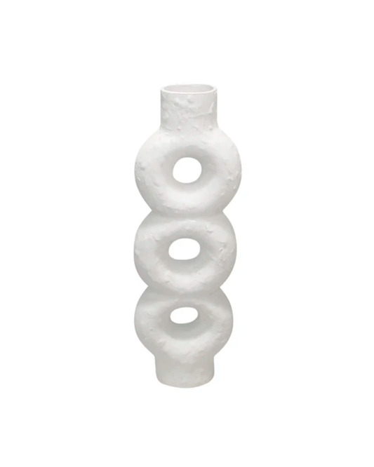 TEXTURED STACKED CRICLES VASE