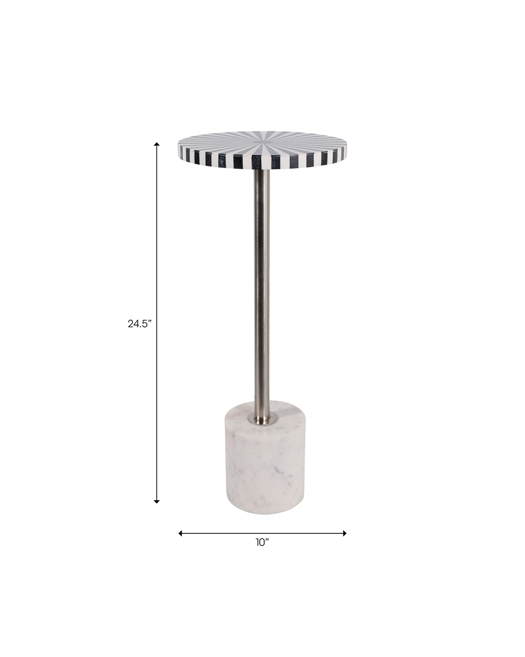 TRELLA BLACK / WHITE ACCENT COCKTAIL DRINK TABLE