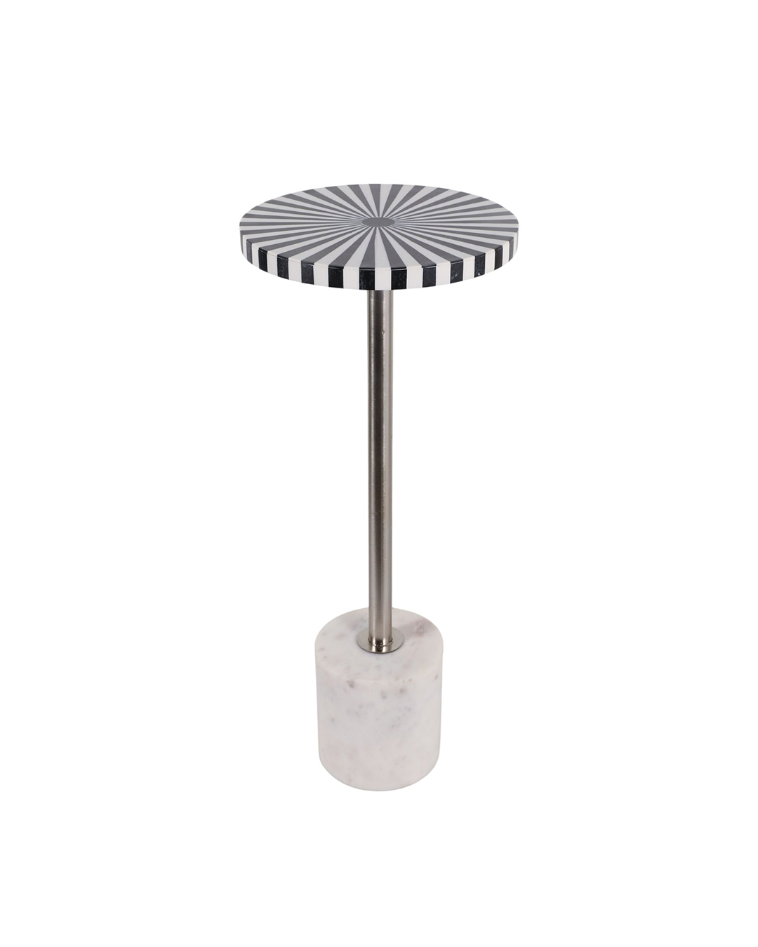 TRELLA BLACK / WHITE ACCENT COCKTAIL DRINK TABLE