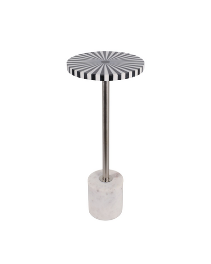 TRELLA BLACK / WHITE ACCENT COCKTAIL DRINK TABLE