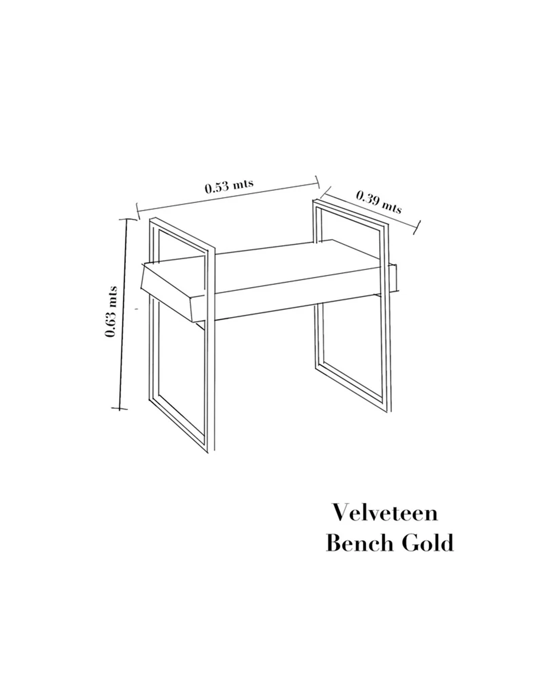 Velveteen Bench Gold / Blue
