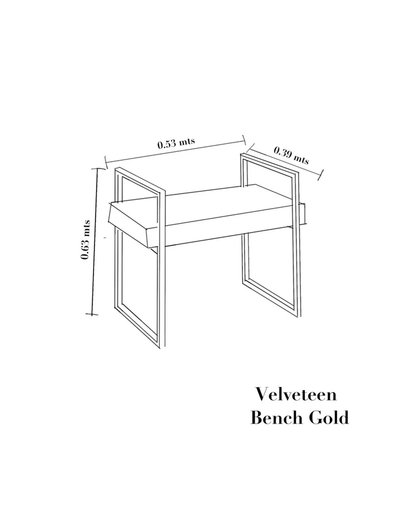 Velveteen Bench Gold / Blue