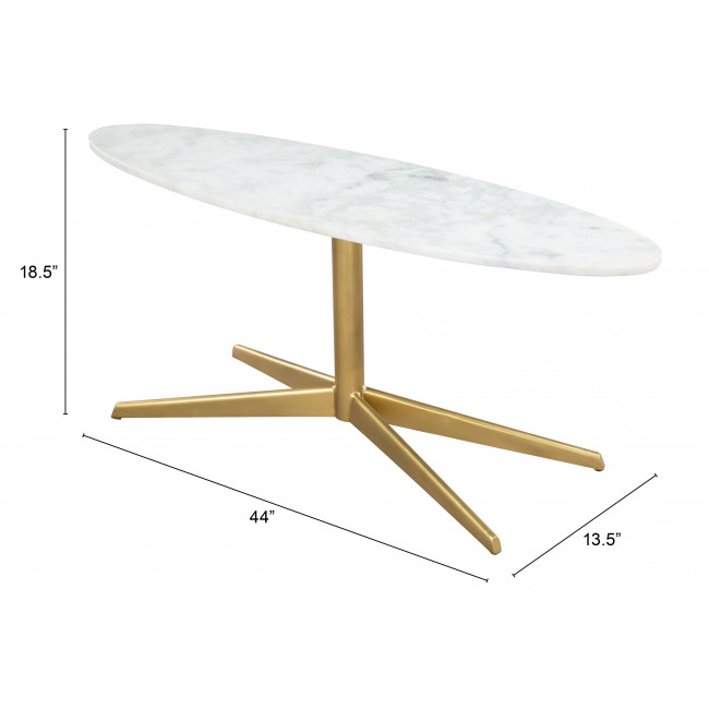 PARKER COFFEE TABLE WHITE & GOLD / -15%