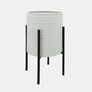 DOTTED PLANTER IN METAL STAND