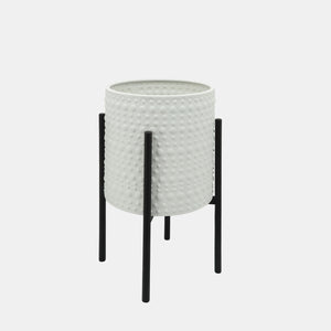 DOTTED PLANTER IN METAL STAND