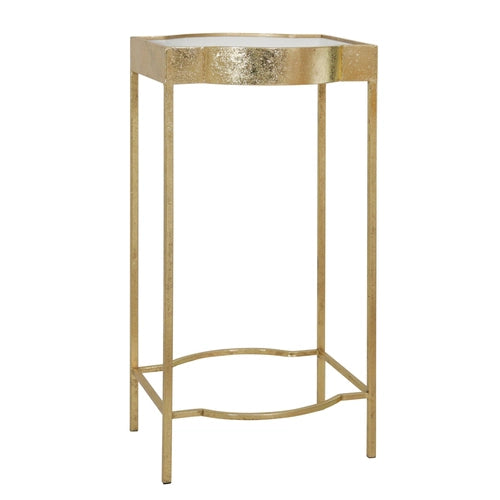 S/2 METAL ACCENT TABLES, GOLD/WHITE