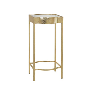 S/2 METAL ACCENT TABLES, GOLD/WHITE / -15%