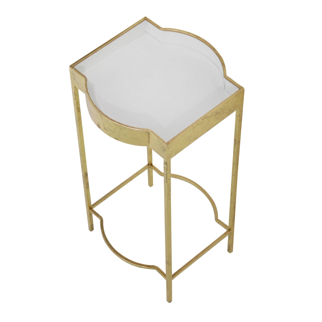 S/2 METAL ACCENT TABLES, GOLD/WHITE