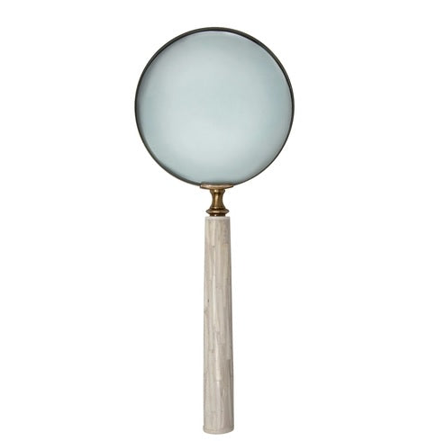 6" D MAGNIFYING GLASS IN RESIN HANDLE IVORY / -30%