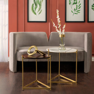 GEOMETRIC COFFEE TABLE, BLACK & WHITE MARBLE