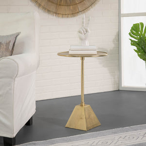 23" METAL SIDE TABLE, GOLD-KD