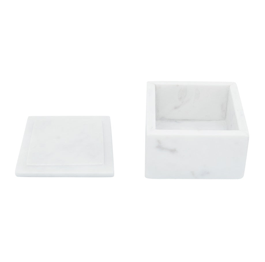 5X5 MARBLE BOX W/ BEE ACCENT WHITE