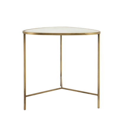 METAL, SIDE TABLES, WHITE-GOLD