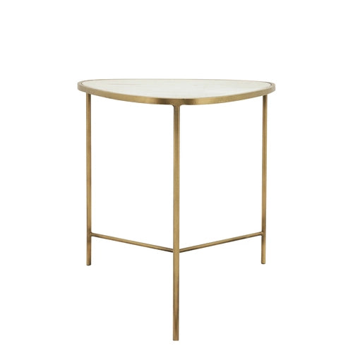 METAL, SIDE TABLES, WHITE-GOLD