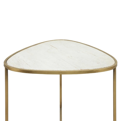 METAL, SIDE TABLES, WHITE-GOLD