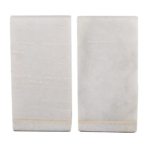 MARBLE,S/2 6"H,ROUNDED BOOKENDS,BLA