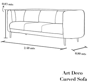 Art Deco Curved Sofa