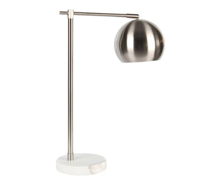METAL ROUND TASK TABLE LAMP 22" SILVER
