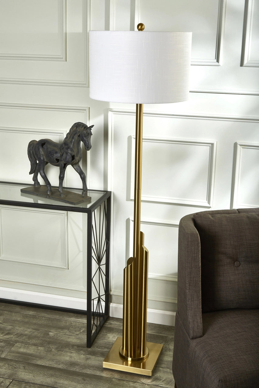 METAL 63" ART DECO FLOOR LAMP, GOLD - KD / -30%